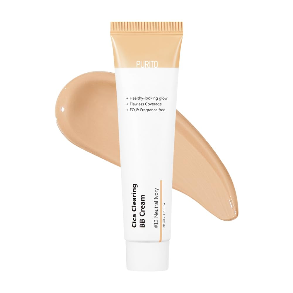 PURITO| Cica Clearing BB Cream, #21 Hellbeige, 1 Fl.Oz/30 Ml, Vegane Bb-Creme, Getönt