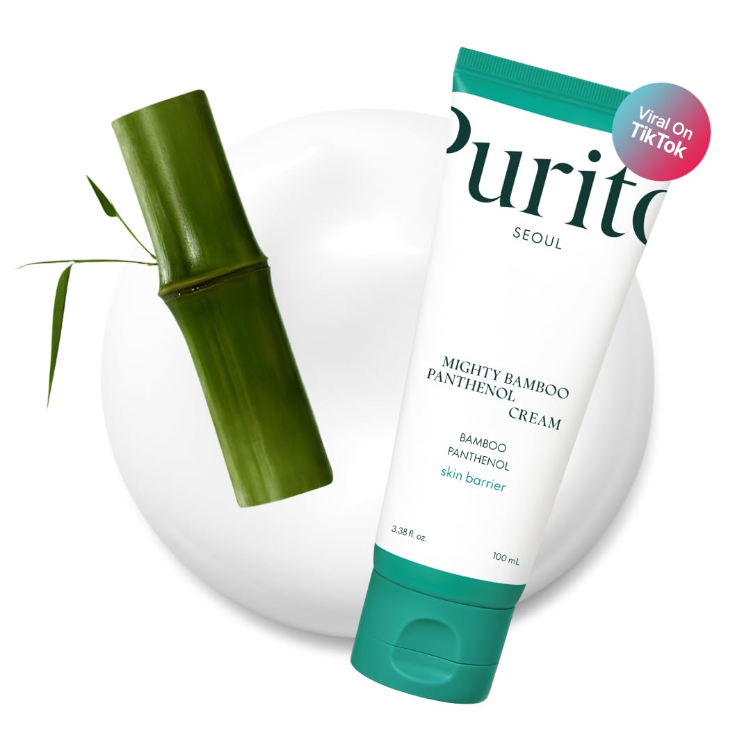 PURITO Panthenol Cream, Glow Skin, Skin Barrier Repair, for All Skin Types, Daily Face Moisturizer, Vegan & Cruelty-Free, Korean Skin Care, Glass Skin, 3.38Fl.Oz / 100Ml
