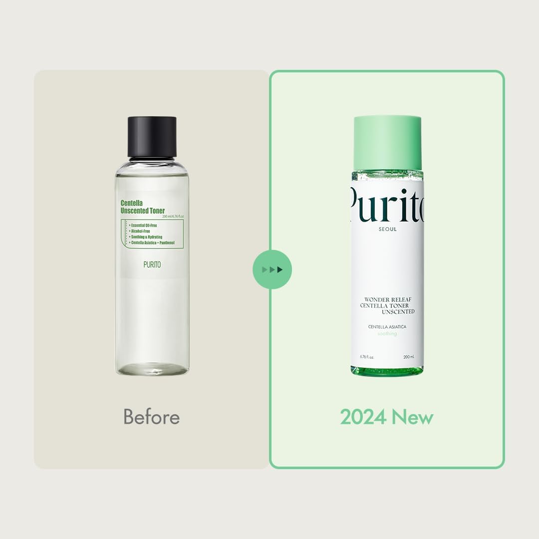 PURITO Centella Unscented Toner, 200Ml 6.76 Fl.Oz, Korean Centella, for Sensitive Skin, Soothing, Facial Toner for Face, K-Beauty, Korean Skin Care