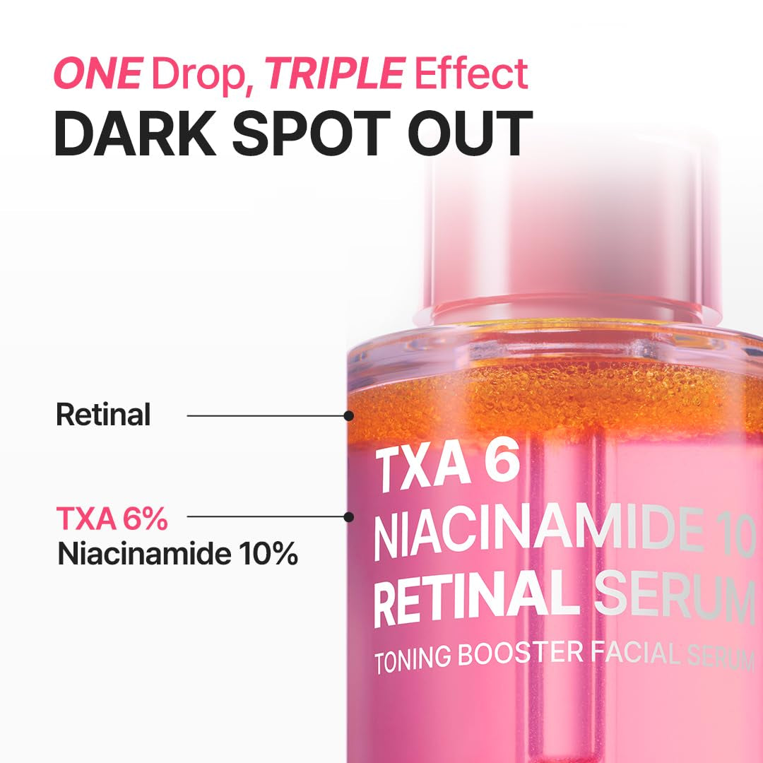 PURITO TXA 6% Niacinamide 10 Retinal Facial Serum, for Dark Spots, Post-Acne Marks, Uneven Tone & Hyperpigmentation, 16% Triple Active Formula for Clear Skin, Korean Skincare, 30Ml 1.01 Fl.Oz