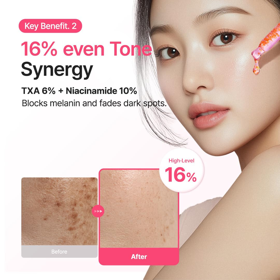 PURITO TXA 6% Niacinamide 10 Retinal Facial Serum, for Dark Spots, Post-Acne Marks, Uneven Tone & Hyperpigmentation, 16% Triple Active Formula for Clear Skin, Korean Skincare, 30Ml 1.01 Fl.Oz