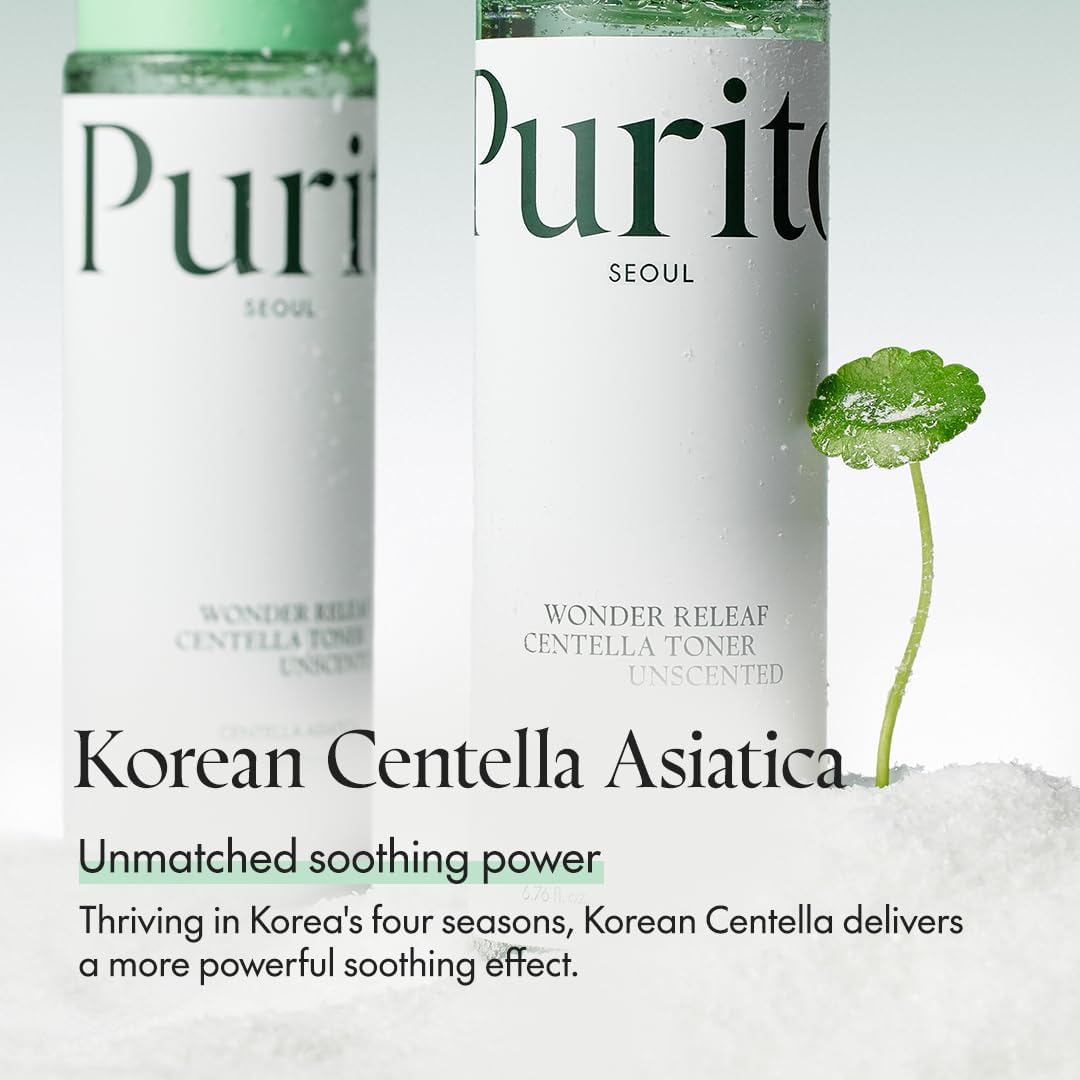 PURITO Centella Unscented Toner, 200Ml 6.76 Fl.Oz, Korean Centella, for Sensitive Skin, Soothing, Facial Toner for Face, K-Beauty, Korean Skin Care