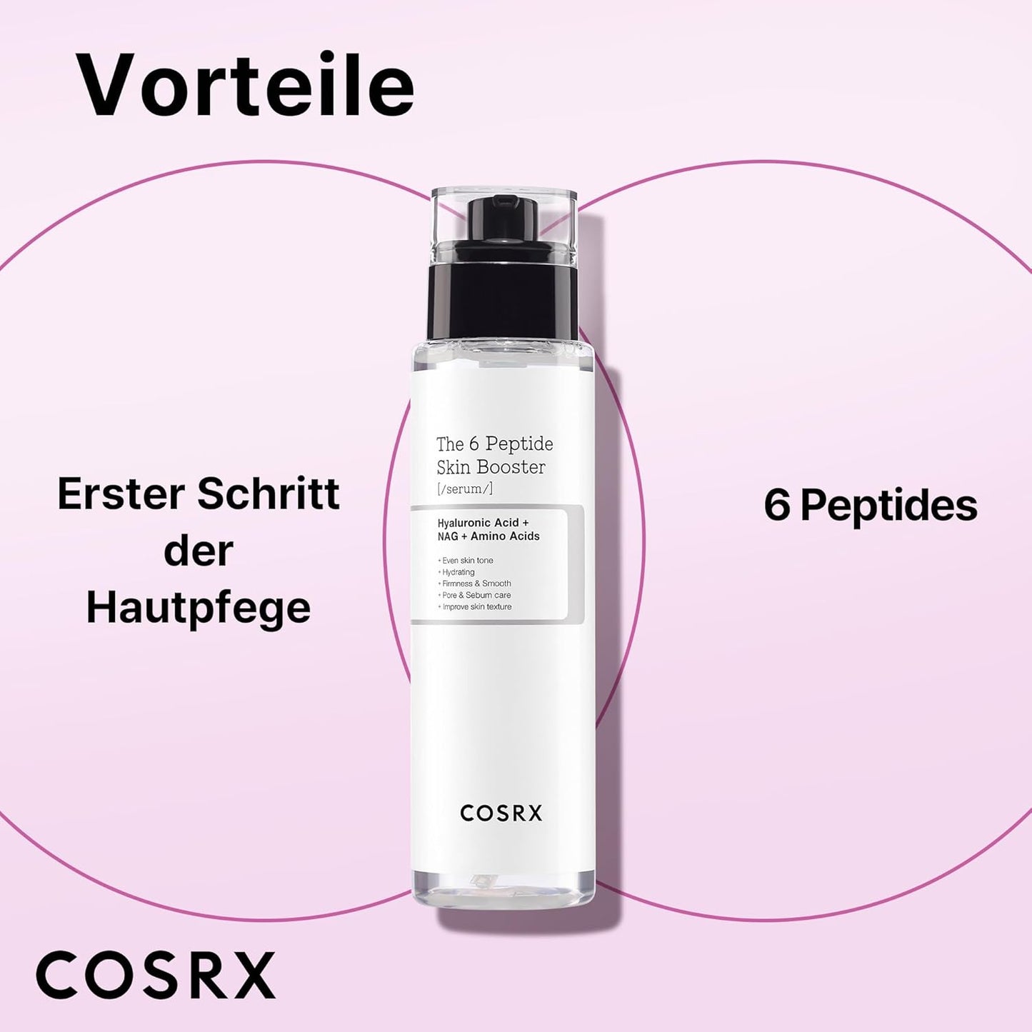 COSRX 6 Peptide Collagen Serum Gesicht & Toner Gesicht Für Hauterneuerung & Straffung Mit Niacinamid & Hyaluronsäure, Verbessert Hautelastizität, Beruhigender Hautpflege-Booster, Korean Skincare 150Ml
