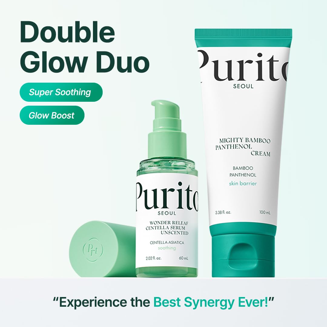 PURITO Panthenol Cream, Glow Skin, Skin Barrier Repair, for All Skin Types, Daily Face Moisturizer, Vegan & Cruelty-Free, Korean Skin Care, Glass Skin, 3.38Fl.Oz / 100Ml