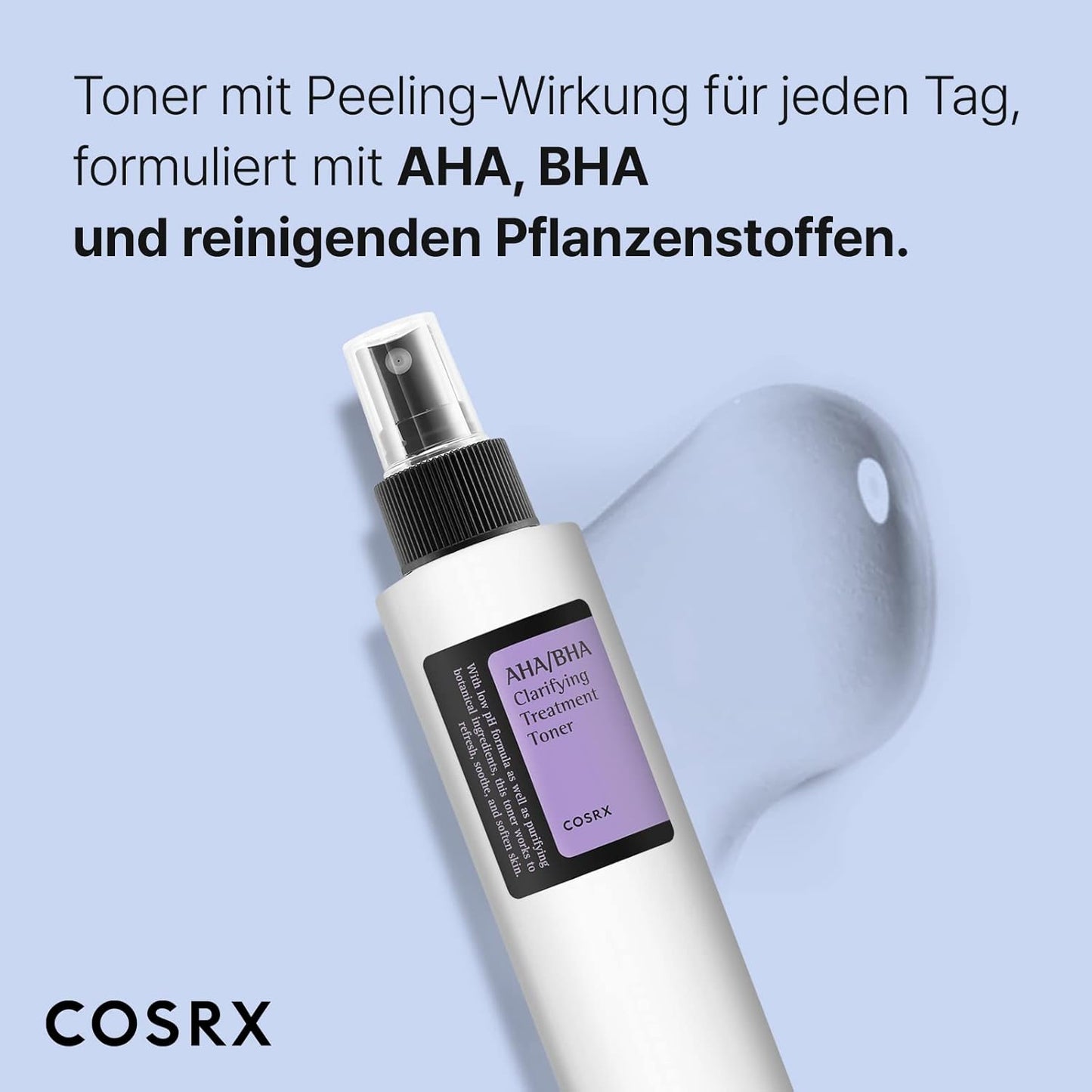 COSRX AHA/BHA Clarifying Treatment Toner | Peeling-Gesichtswasser Für Ebenmäßige Haut | anti Mitesser & anti Pickel | Poren Verkleinern | Für Alle Hauttypen | Vegan, Parabenfrei, Alkoholfrei, Tierversuchsfrei | Korean Skincare