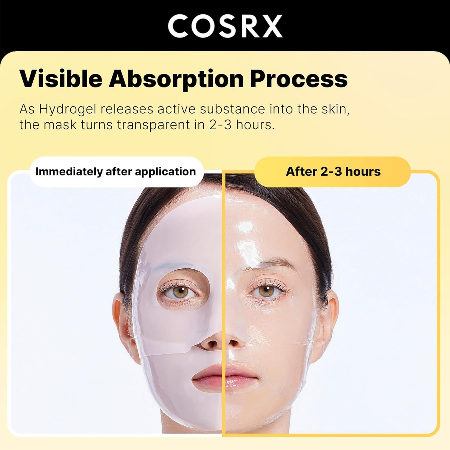 COSRX Advanced Snail Mucin Glass Glow Hydrogel Maske Collagen Gesichtsmaske Für Tiefenwirksame Feuchtigkeit Und Strahlenden Teint, Geeignet Für Alle Hauttypen, Korean Skincare 3 Stück