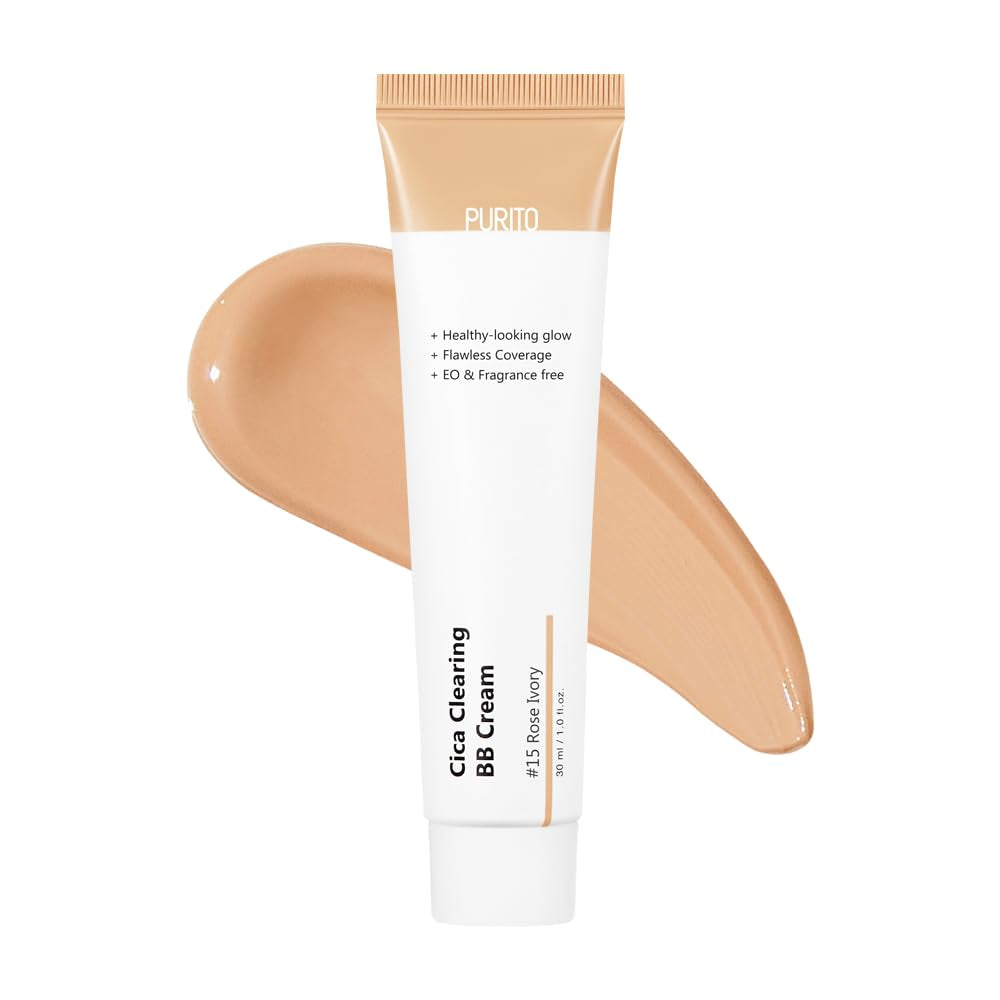 PURITO| Cica Clearing BB Cream, #21 Hellbeige, 1 Fl.Oz/30 Ml, Vegane Bb-Creme, Getönt