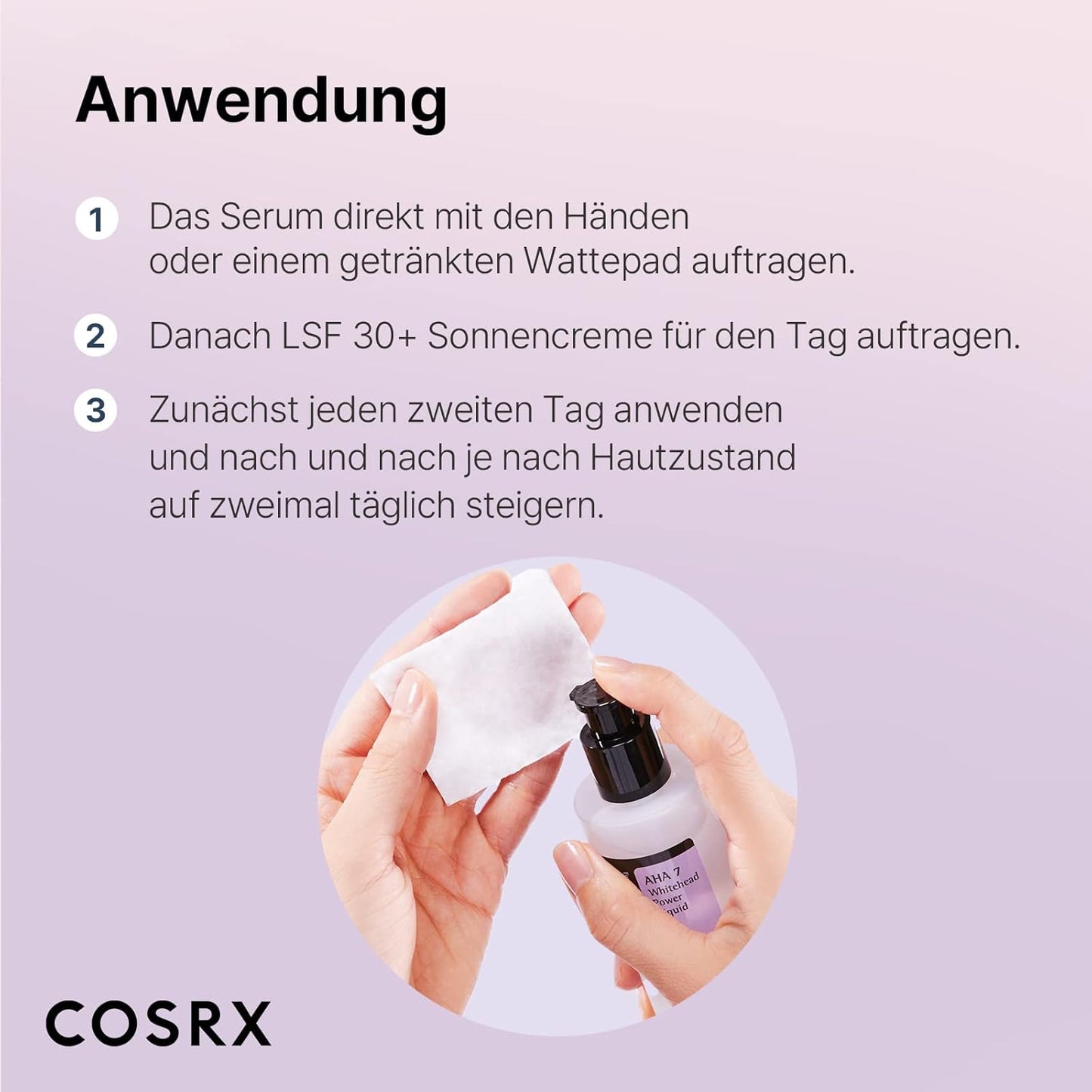 COSRX AHA 7 Whitehead Power Liquid, 100 Ml, Whitehead Remover, Glycolsäure 7%, AHA Peeling, Porenminimizer, Frei Von Tierversuchen, Parabenen, Korean Skincare
