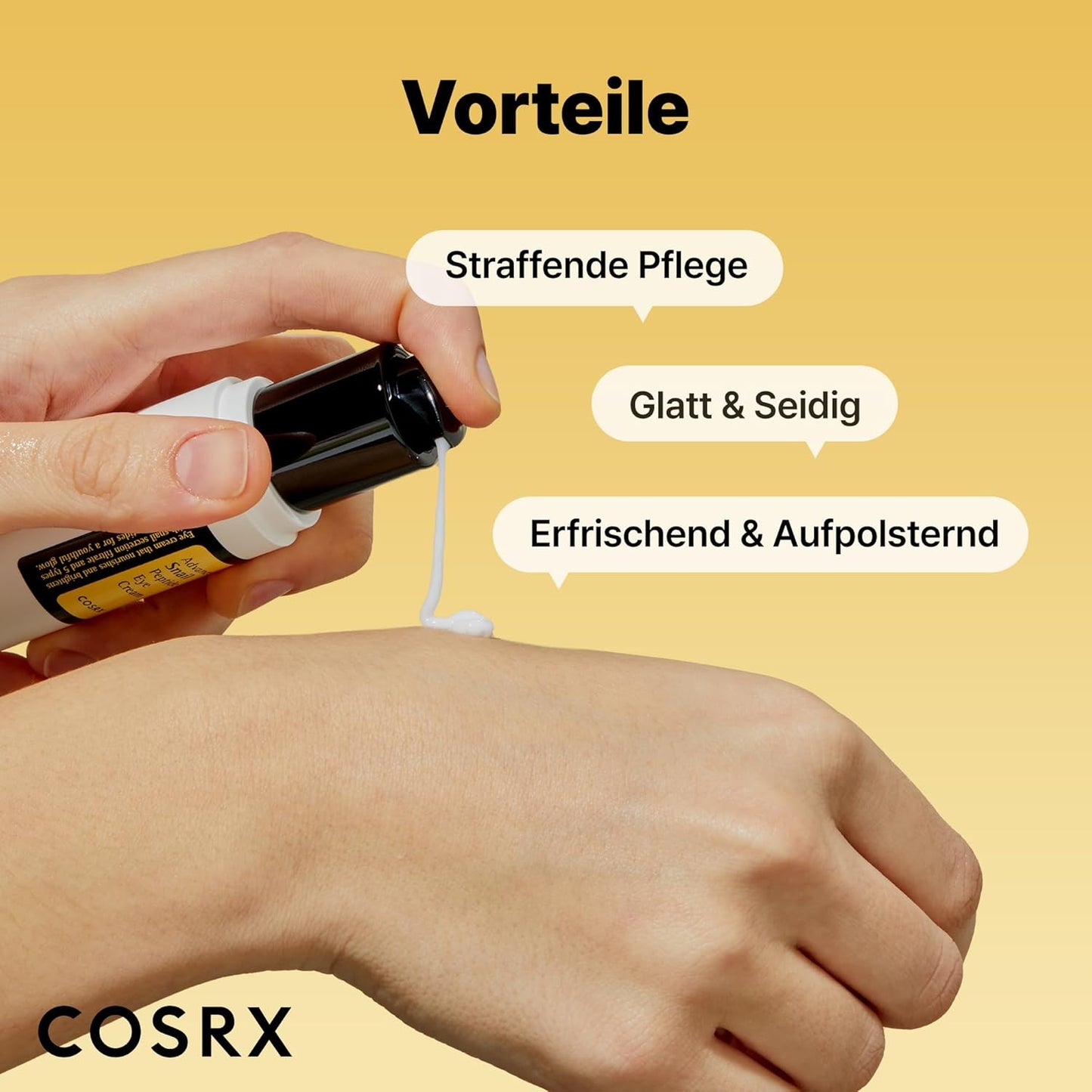 COSRX Snail Peptide Eye Cream Mit 73,7% Schneckenschleim Und Hyaluronsäure - Aufhellende Anti-Aging Korean Augencreme Gegen Feine Linien Und Dunkle Kreise, 25Ml, Korean Skincare