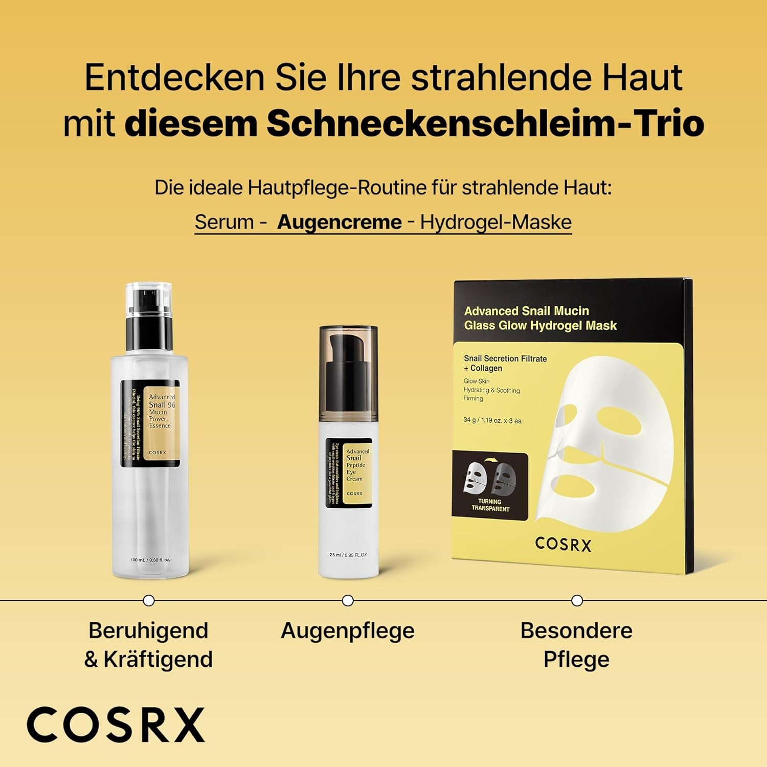 COSRX Snail Peptide Eye Cream Mit 73,7% Schneckenschleim Und Hyaluronsäure - Aufhellende Anti-Aging Korean Augencreme Gegen Feine Linien Und Dunkle Kreise, 25Ml, Korean Skincare