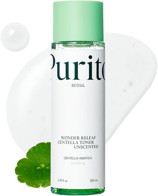 PURITO Centella Unscented Toner, 200Ml 6.76 Fl.Oz, Korean Centella, for Sensitive Skin, Soothing, Facial Toner for Face, K-Beauty, Korean Skin Care