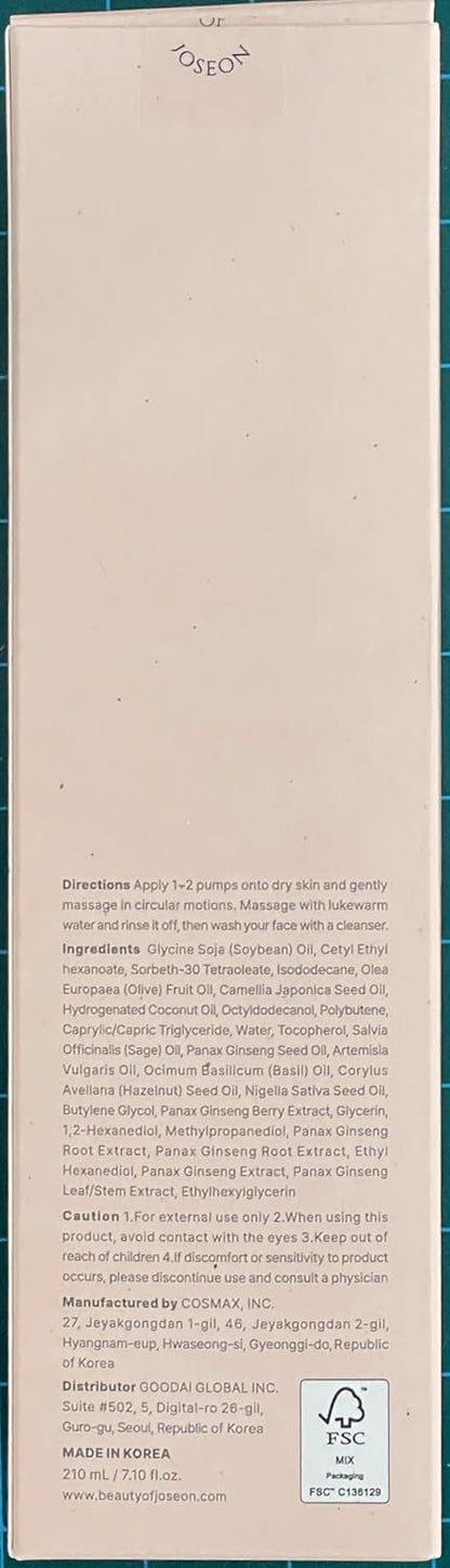 Beauty of Joseon Ginseng-Reinigungsöl (210 Ml, 7,1 Fl.Oz.)