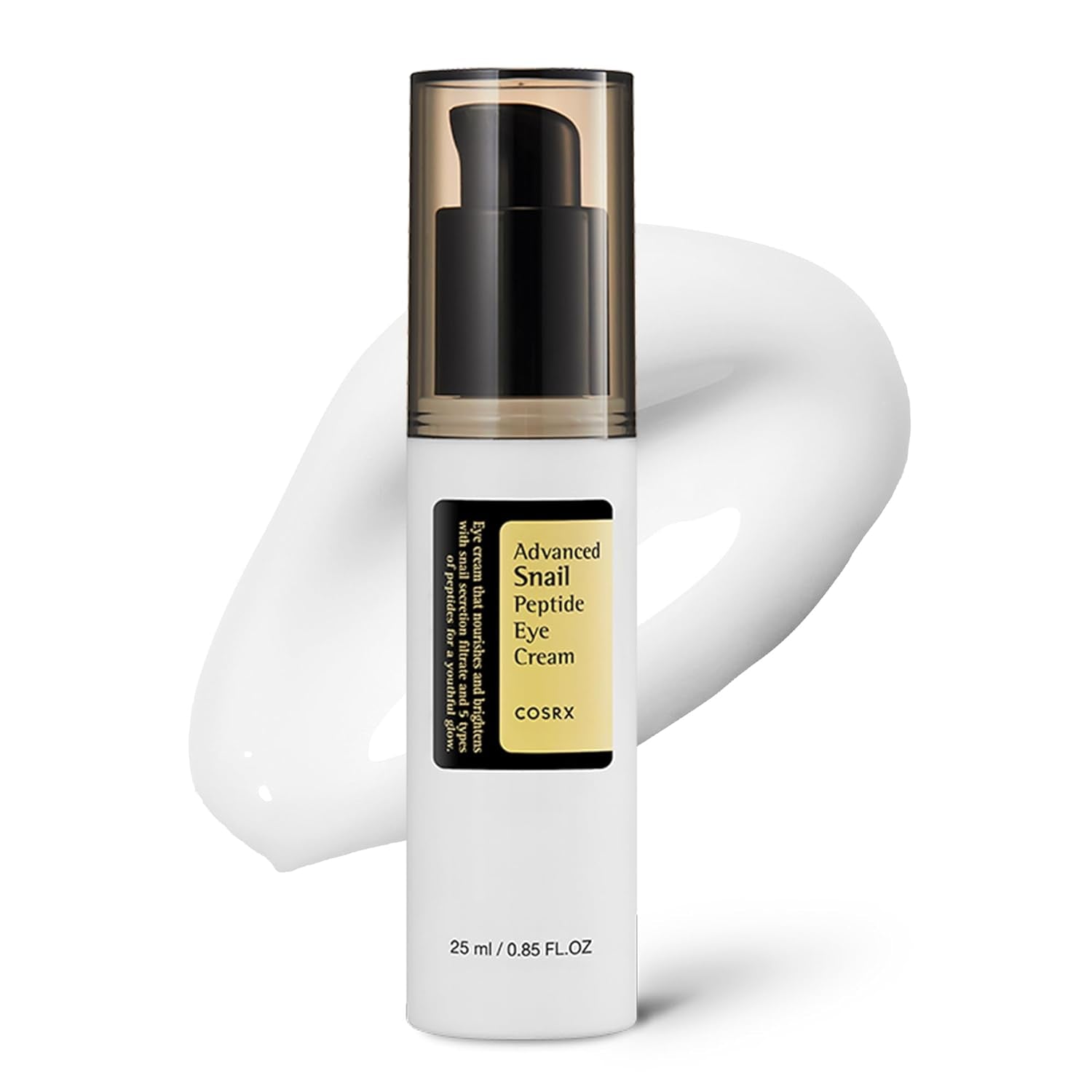 COSRX Snail Peptide Eye Cream Mit 73,7% Schneckenschleim Und Hyaluronsäure - Aufhellende Anti-Aging Korean Augencreme Gegen Feine Linien Und Dunkle Kreise, 25Ml, Korean Skincare