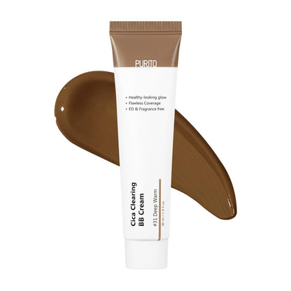 PURITO| Cica Clearing BB Cream, #21 Hellbeige, 1 Fl.Oz/30 Ml, Vegane Bb-Creme, Getönt