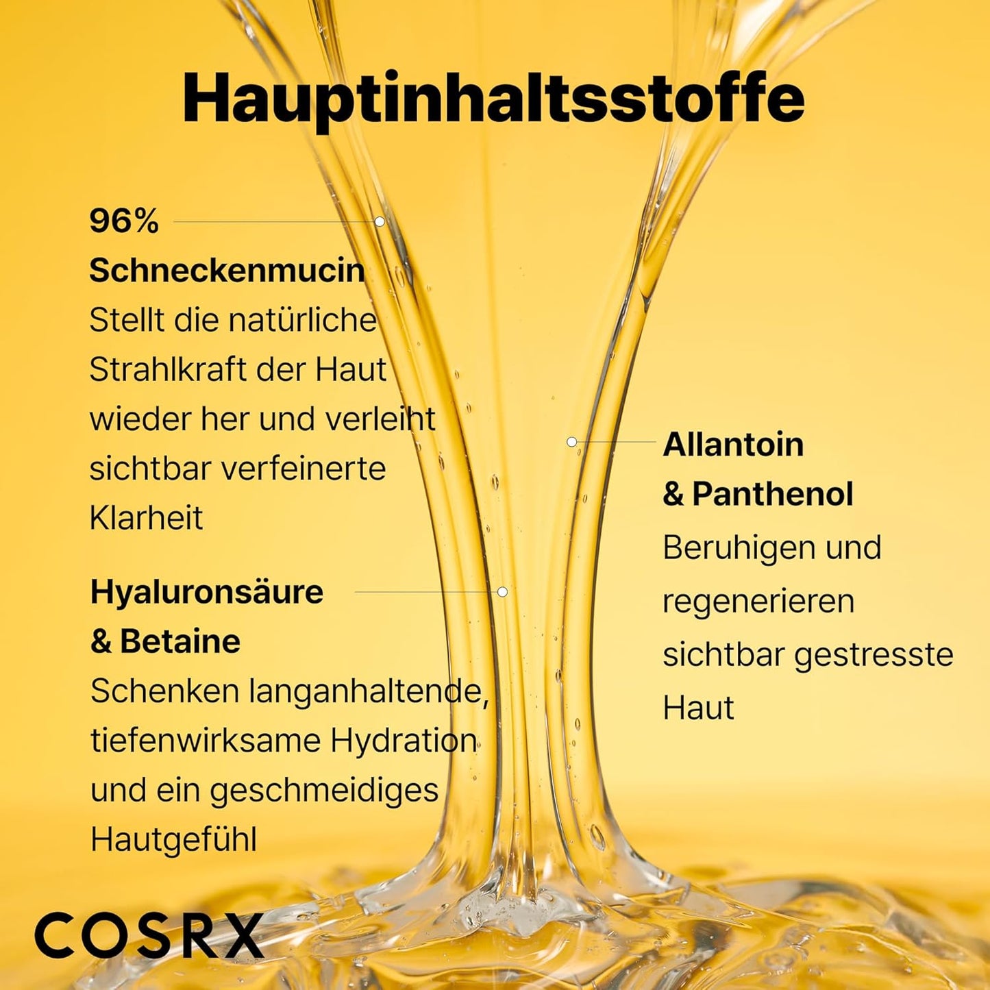 COSRX Fortschrittliche Schnecken-Muzin-96-Power-Essenz 100 Ml Fl. Oz | Schneckensekret-Filtrat 96 % | Hautreparaturserum | CPNP, Koreanische Hautpflege, Ohne Tierquälerei, Ohne Parabene, Ohne Alkohol