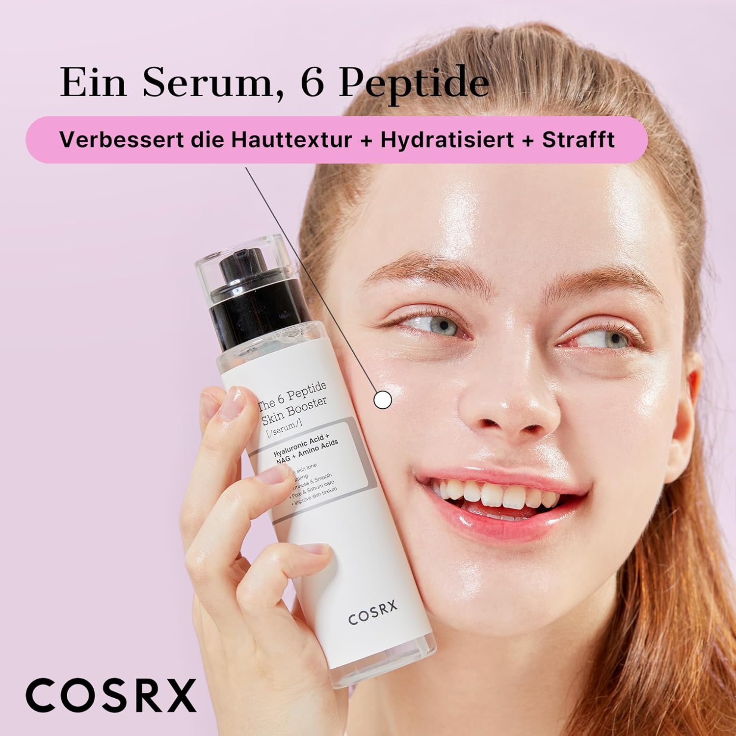 COSRX 6 Peptide Collagen Serum Gesicht & Toner Gesicht Für Hauterneuerung & Straffung Mit Niacinamid & Hyaluronsäure, Verbessert Hautelastizität, Beruhigender Hautpflege-Booster, Korean Skincare 150Ml