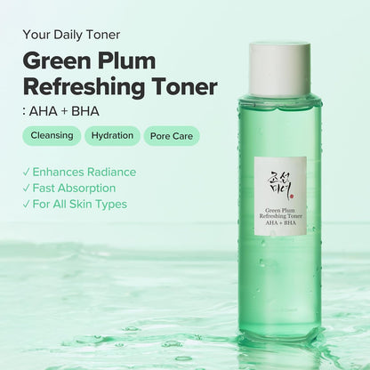 Beauty of Joseon Green Plum Aha Bha Toner, Erfrischende Gesichtsessenz, Feuchtigkeitscreme, Koreanische Hautpflege Für Männer Und Frauen, 150 Ml, 152 Ml