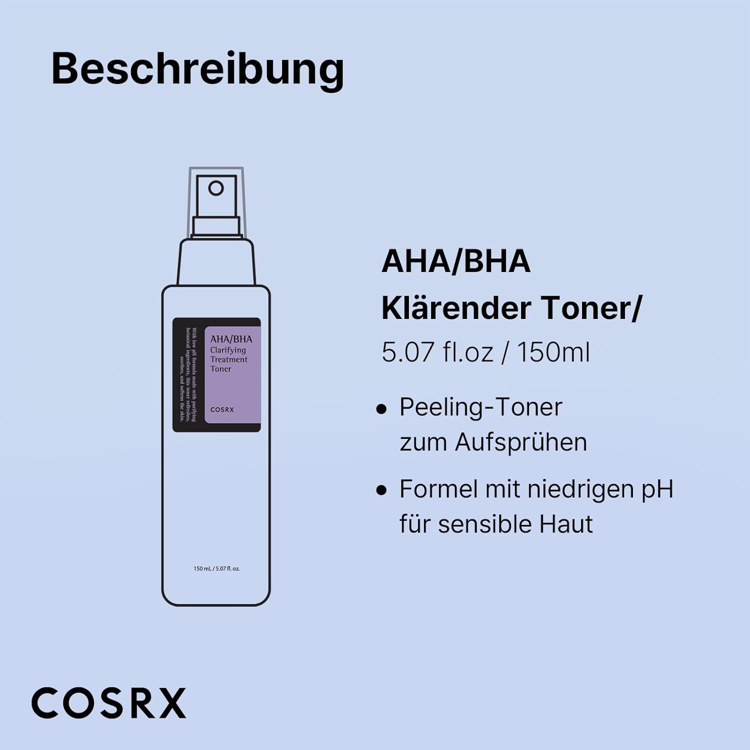 COSRX AHA/BHA Clarifying Treatment Toner | Peeling-Gesichtswasser Für Ebenmäßige Haut | anti Mitesser & anti Pickel | Poren Verkleinern | Für Alle Hauttypen | Vegan, Parabenfrei, Alkoholfrei, Tierversuchsfrei | Korean Skincare