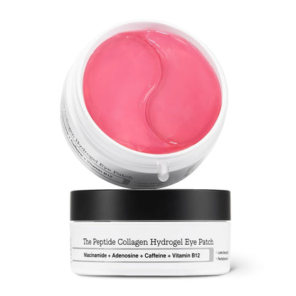 COSRX Pink Peptide Collagen Hydrogel Augenpads Mit Koffein Gegen Augenringe, Vermindert Das Volumen Von Tränensäcken Und Schwellungen, Anti-Falten Eye Pads, Korean Skincare, 60 Stück