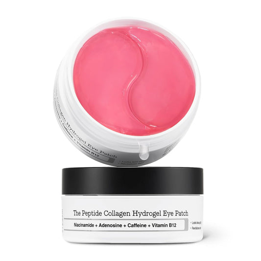 COSRX Pink Peptide Collagen Hydrogel Augenpads Mit Koffein Gegen Augenringe, Vermindert Das Volumen Von Tränensäcken Und Schwellungen, Anti-Falten Eye Pads, Korean Skincare, 60 Stück