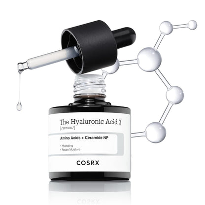 COSRX Pure Hyaluronic Acid 3% Serum, Reines Hyaluron Serum Hochdosiert - Mit Reiner Hyaluronsäure & Ceramide, anti Aging & anti Falten Feuchtigkeitspflege, Für Alle Hauttypen, Korean Skincare